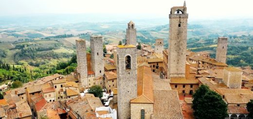 Towers Of San Gimignano In Italy Drone Video Footage
